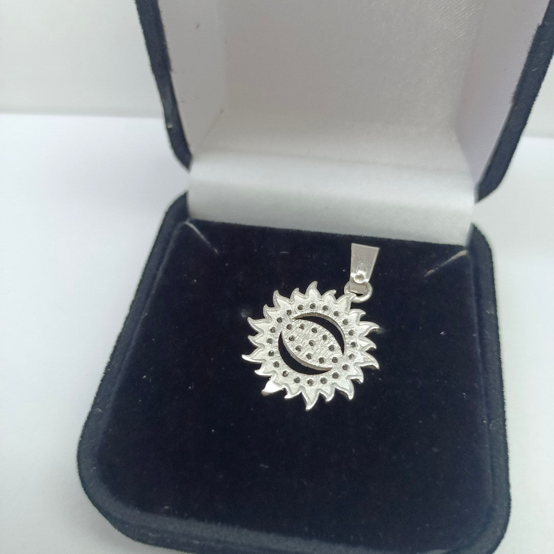 DIJE OJO MAGICO CON CIRCONIAS PLATA .925 2 GR (NUEVO)