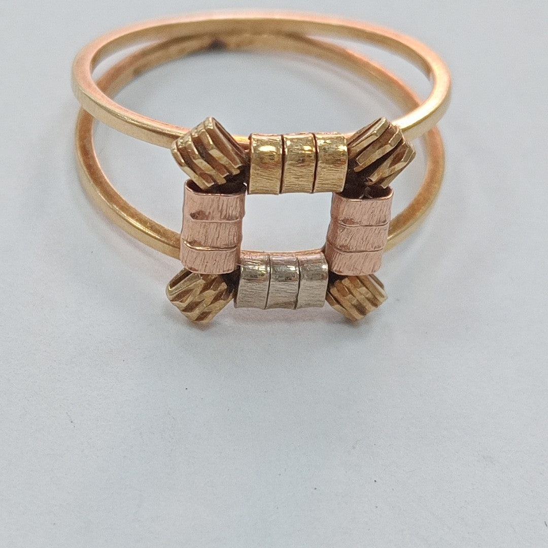 ANILLO ORO COMBINADO 14 K 3,10 GRMS (SEMINUEVO)