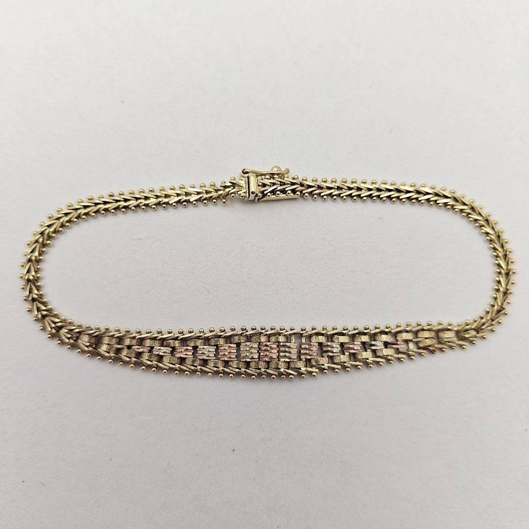 PULSERA ORO COMBINADO 14 K 8,50 GRMS (SEMINUEVO)