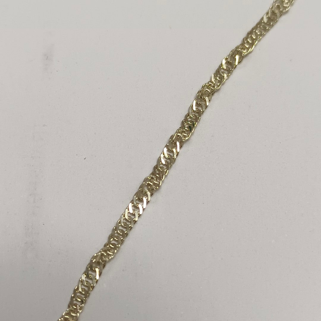 CADENAS TEJIDO MEDIO TORZAL ORO 10K 50 CM 4 GR (NUEVO)