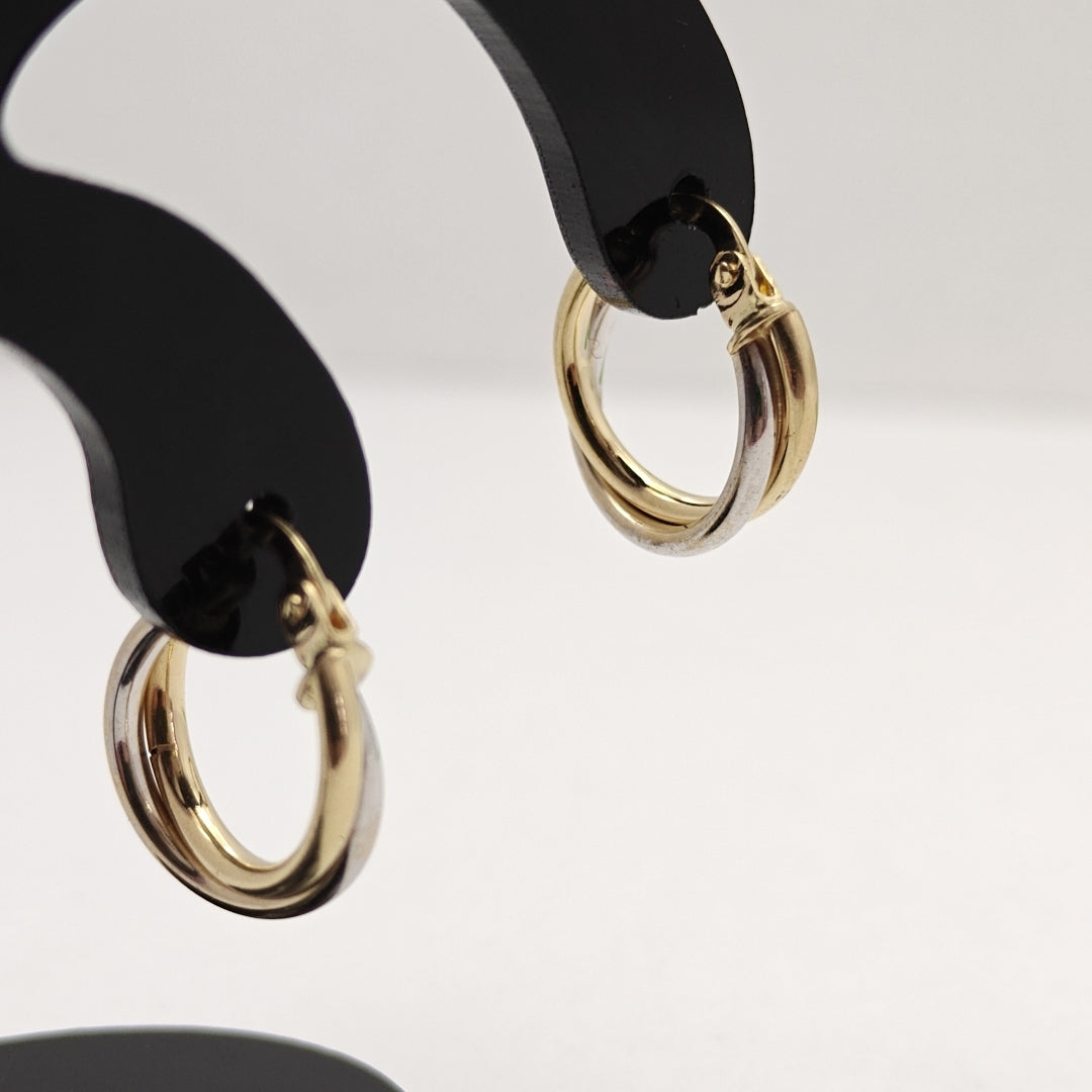 ARRACADAS PAR ORO COMBINADO 14 K 1,30 GRMS (SEMINUEVO)