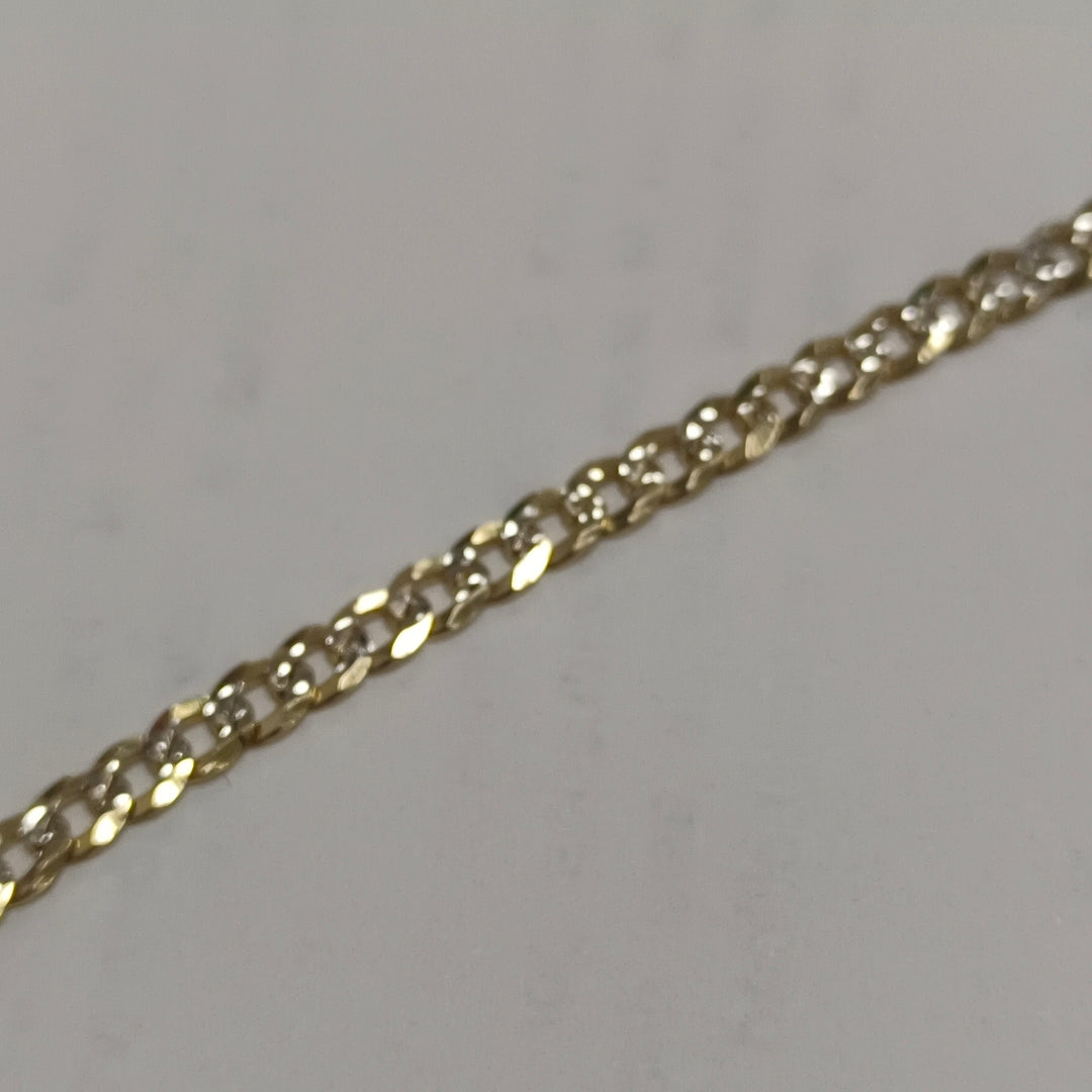 PULSERAS TEJIDO BARBADA DIAMANTADA ORO 14K 18 CM 3.1 GR (NUEVO)