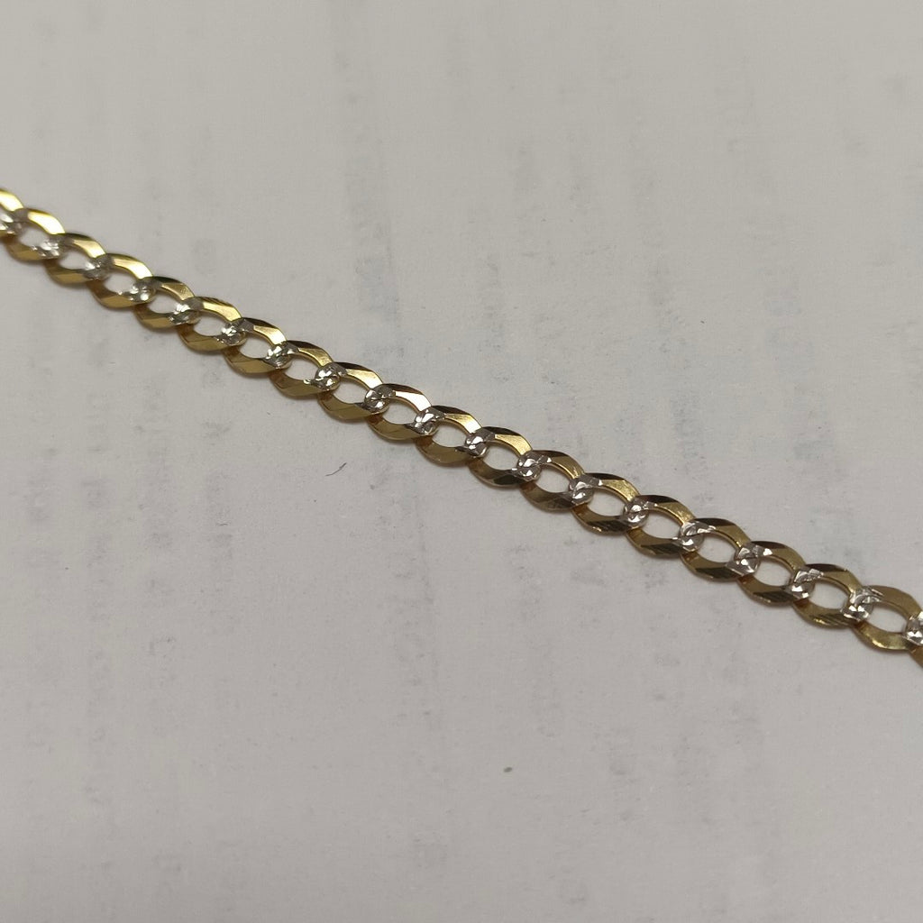 PULSERAS BARBADA DIAMANTADA ORO 14K 21 CM 3.6 GR (NUEVO)