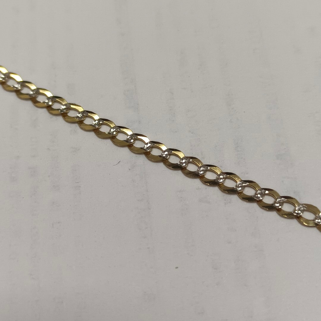 PULSERAS BARBADA DIAMANTADA ORO 14K 21 CM 3.6 GR (NUEVO)