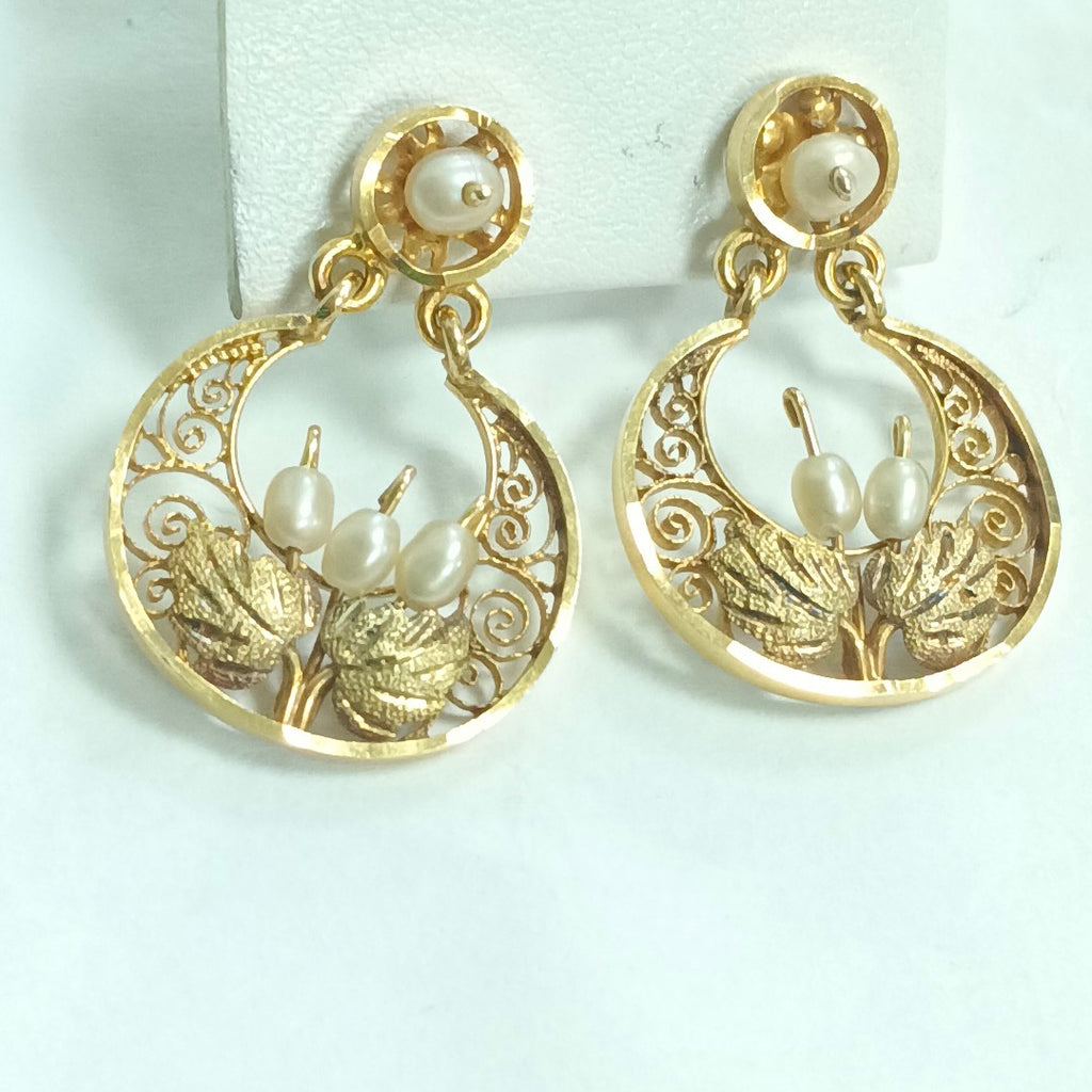 ARETES PAR ORO 14 K 5,00 GRMS (SEMINUEVO)