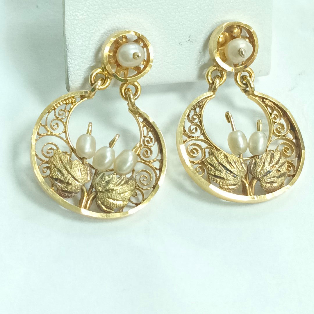 ARETES PAR ORO 14 K 5,00 GRMS (SEMINUEVO)