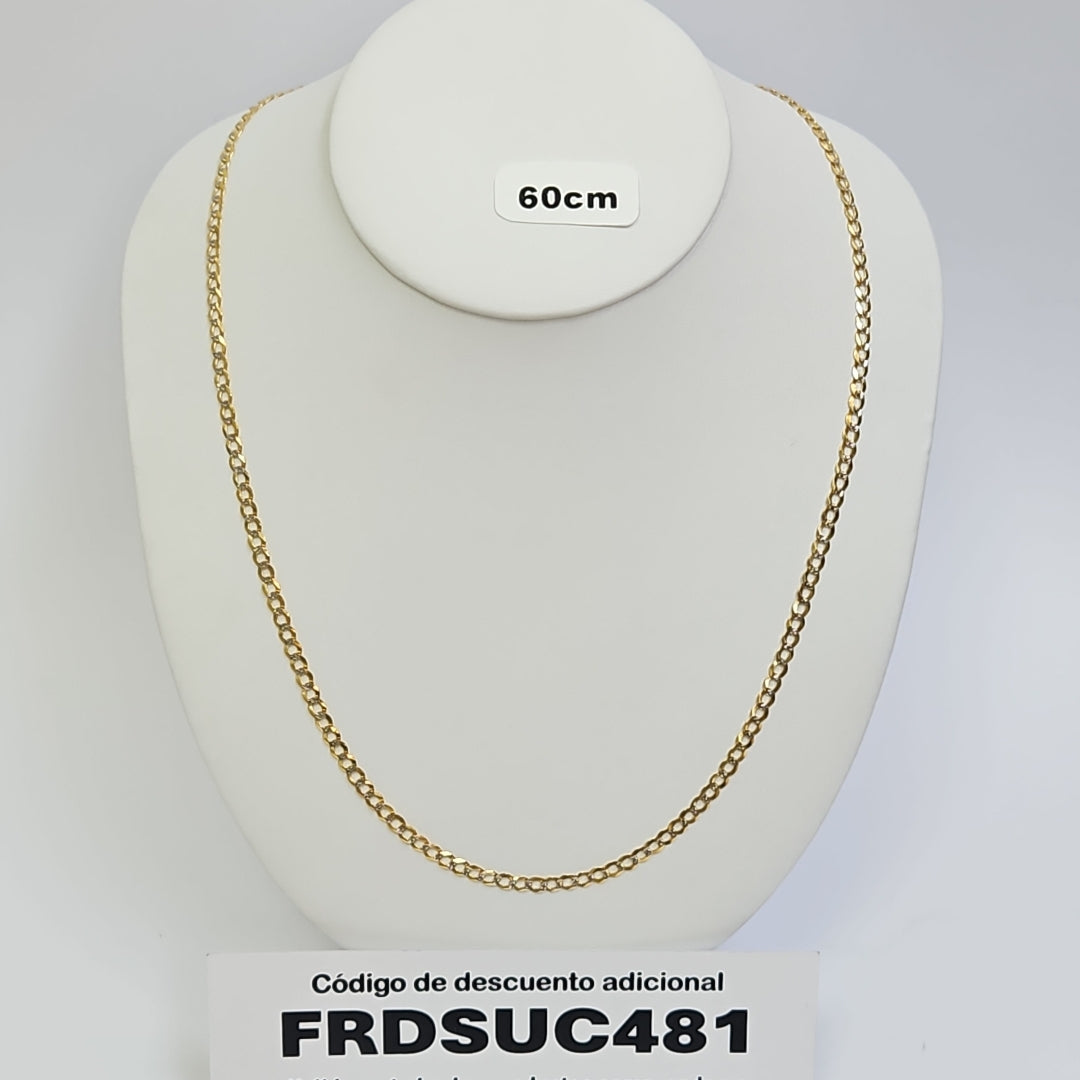 CADENAS BARBADA DIAMANTADA ORO 14K 60 CM 9.5 GR (NUEVO)