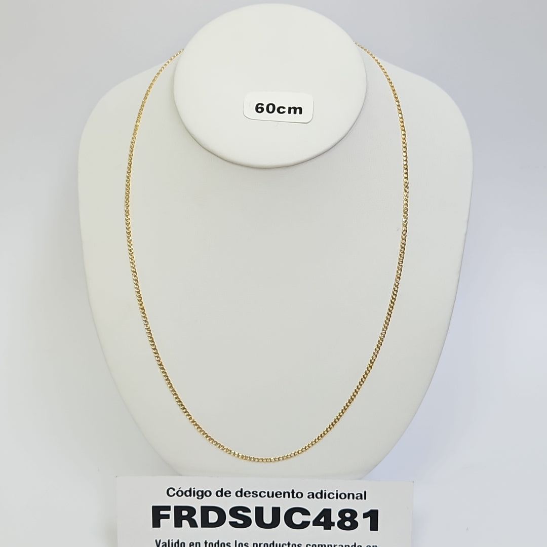 CADENAS BARBADA DIAMANTADA ORO 14K 55 CM 5.7 GR (NUEVO)
