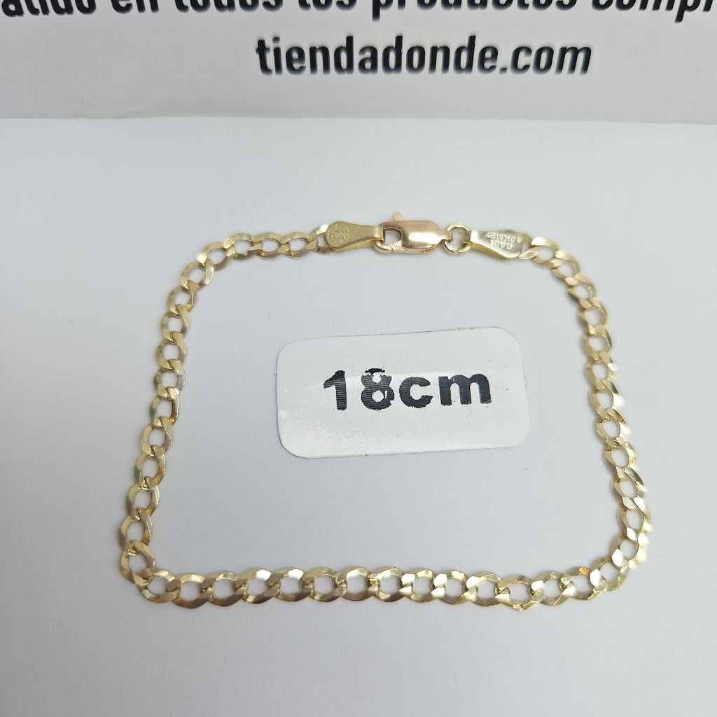 PULSERAS TEJIDO BARBADA ORO 10K 18 CM 3.2 GR (NUEVO)