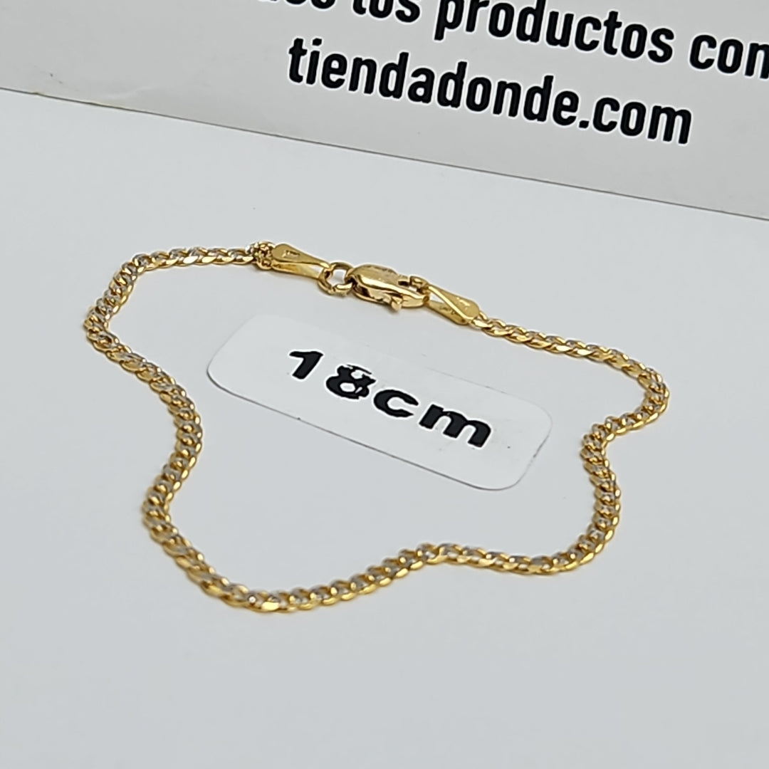 PULSERAS BARBADA DIAMANTADA ORO 14K 18 CM 2.2 GR (NUEVO)