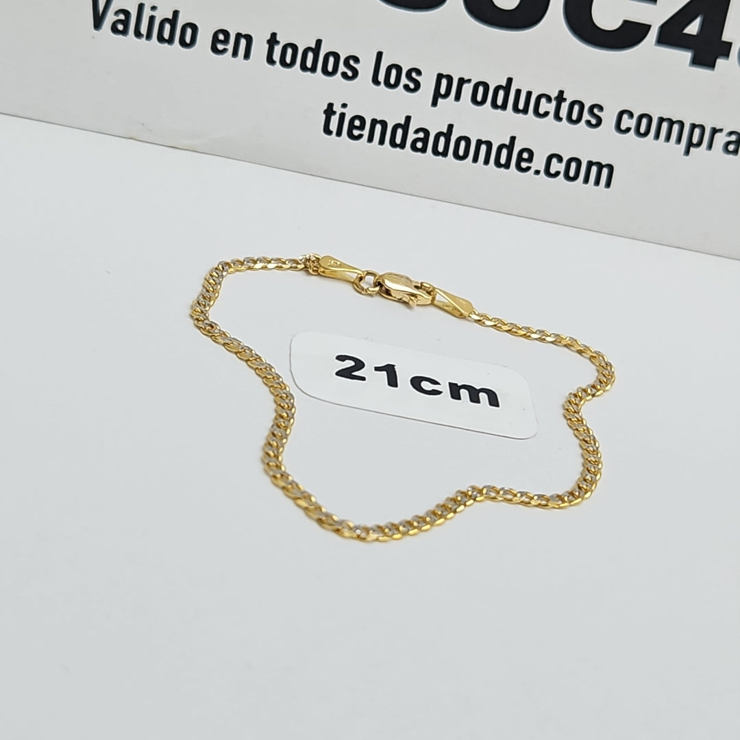 PULSERAS BARBADA DIAMANTADA ORO 14K 18 CM 2.5 GR (NUEVO)