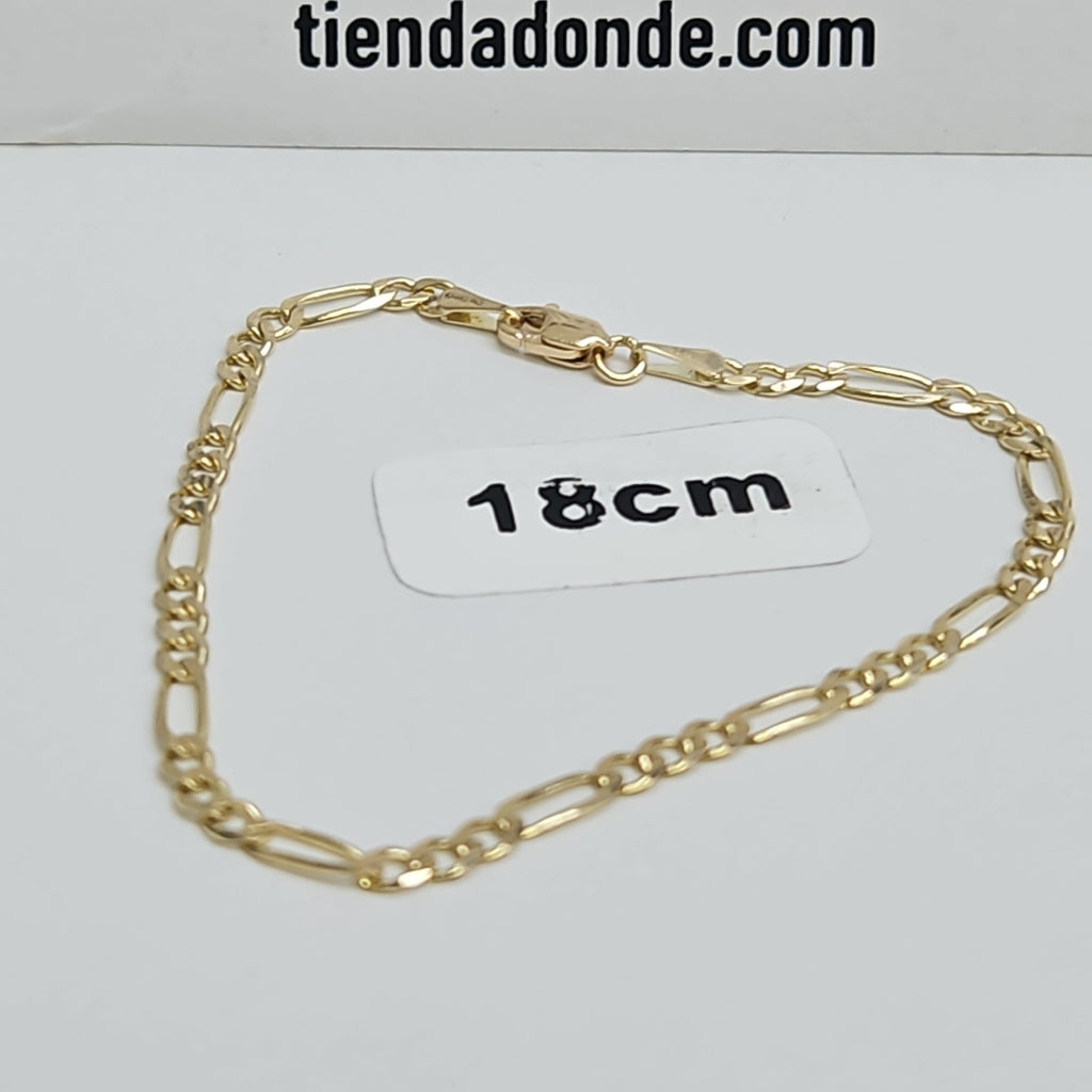 PULSERAS 3X1 ORO 14K 18 CM 2.9 GR (NUEVO)