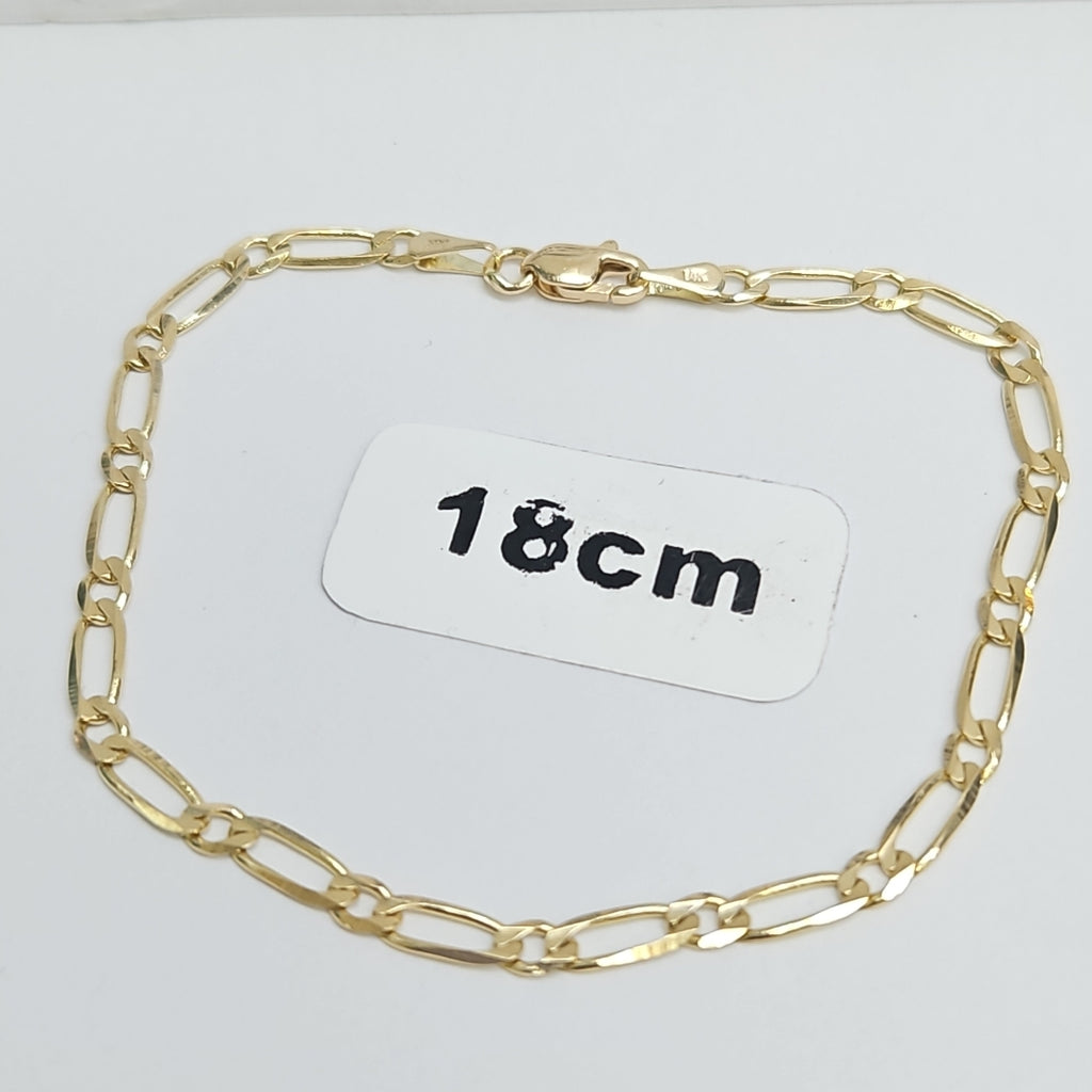 PULSERAS 1X1 ORO 14K 18 CM 2.6 GR (NUEVO)