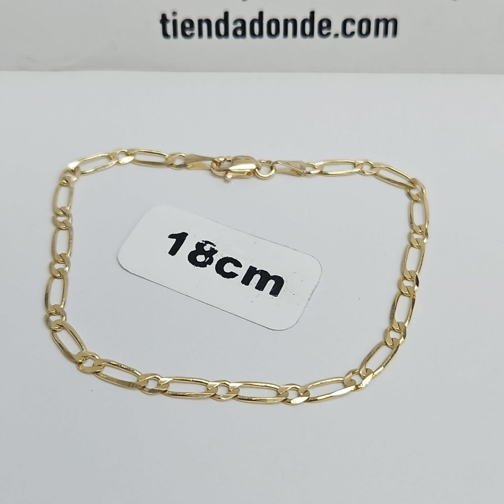 PULSERAS 1X1 ORO 14K 18 CM 2.6 GR (NUEVO)