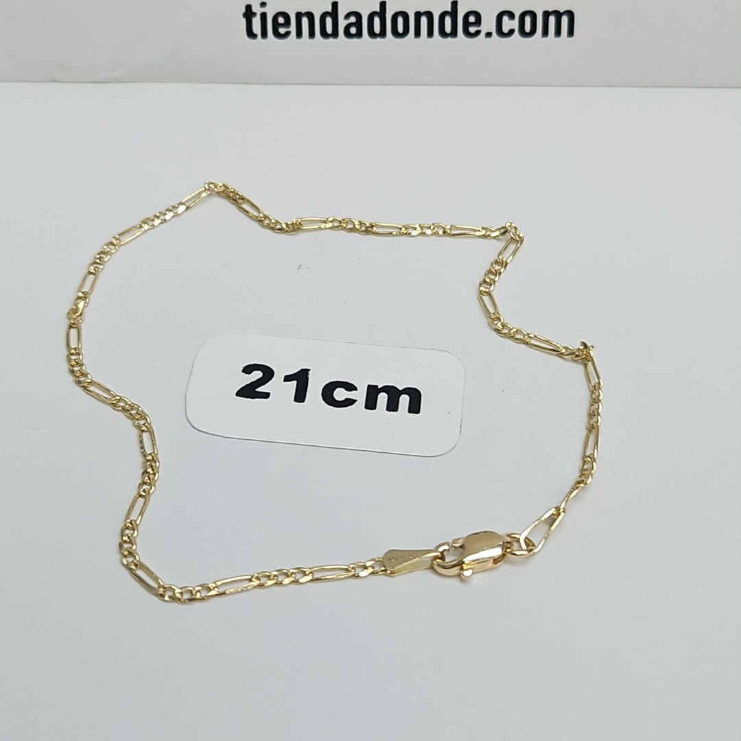 PULSERA 3X1 ORO 14K 21 CM 1.7 GR (NUEVO)