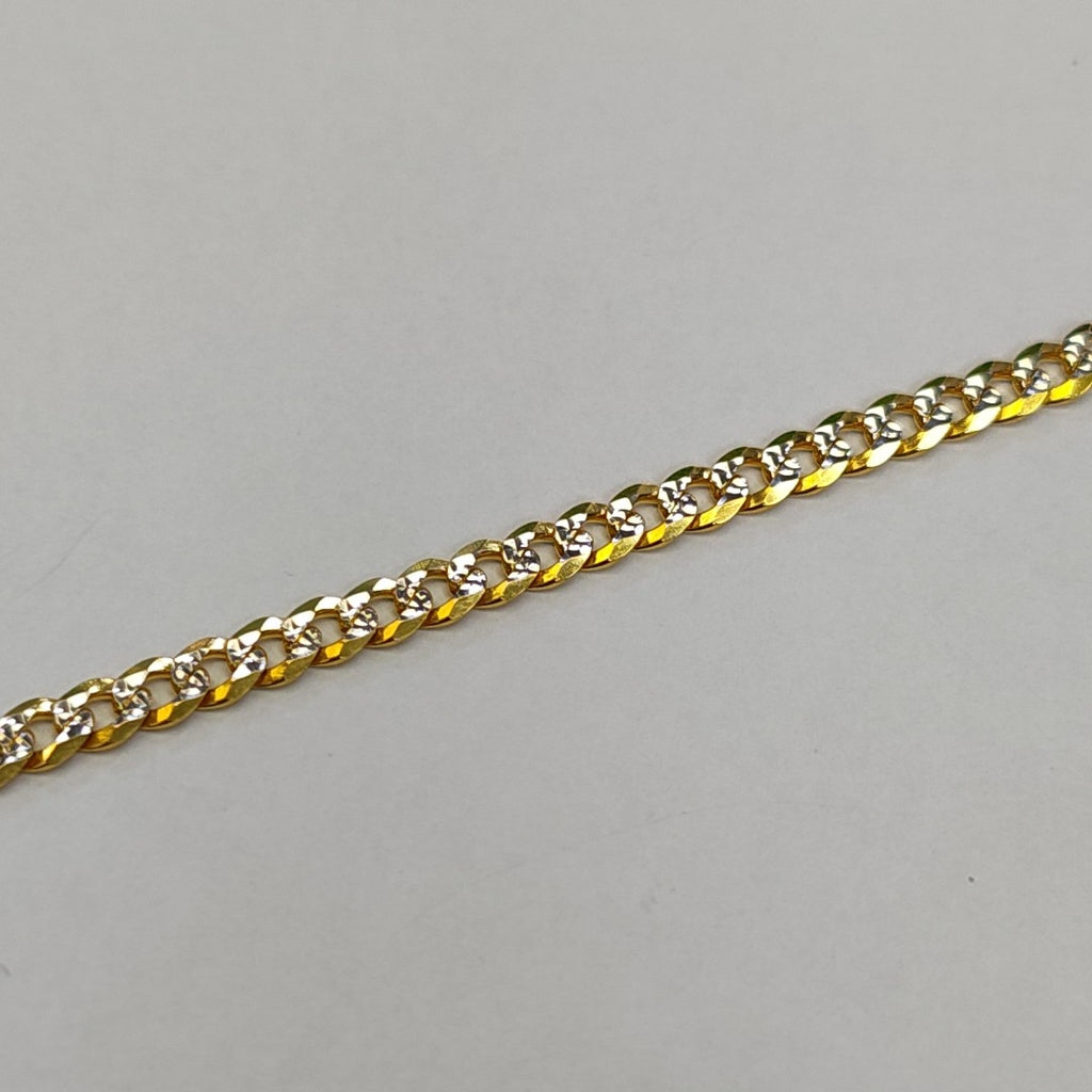 PULSERAS TEJIDO BARBADA DIAMANTADA ORO 14K 18 CM 6.7 GR (NUEVO)