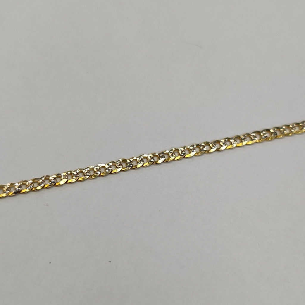PULSERAS TEJIDO BARBADA DIAMANTADA ORO 14K 18 CM 3.1 GR (NUEVO)