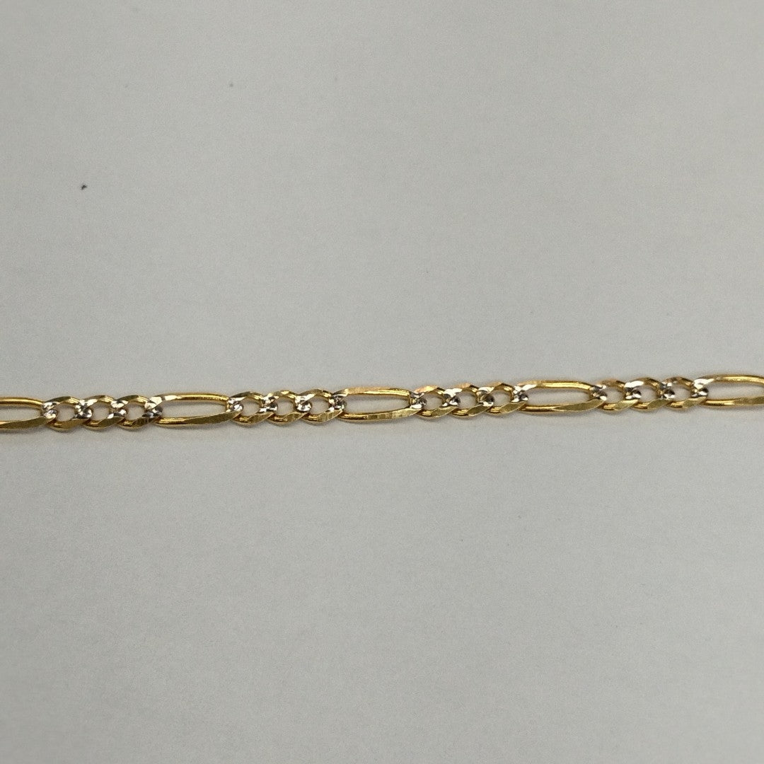 PULSERAS 3X1 DIAMANTADA ORO 14K 18 CM 3.1 GR (NUEVO)