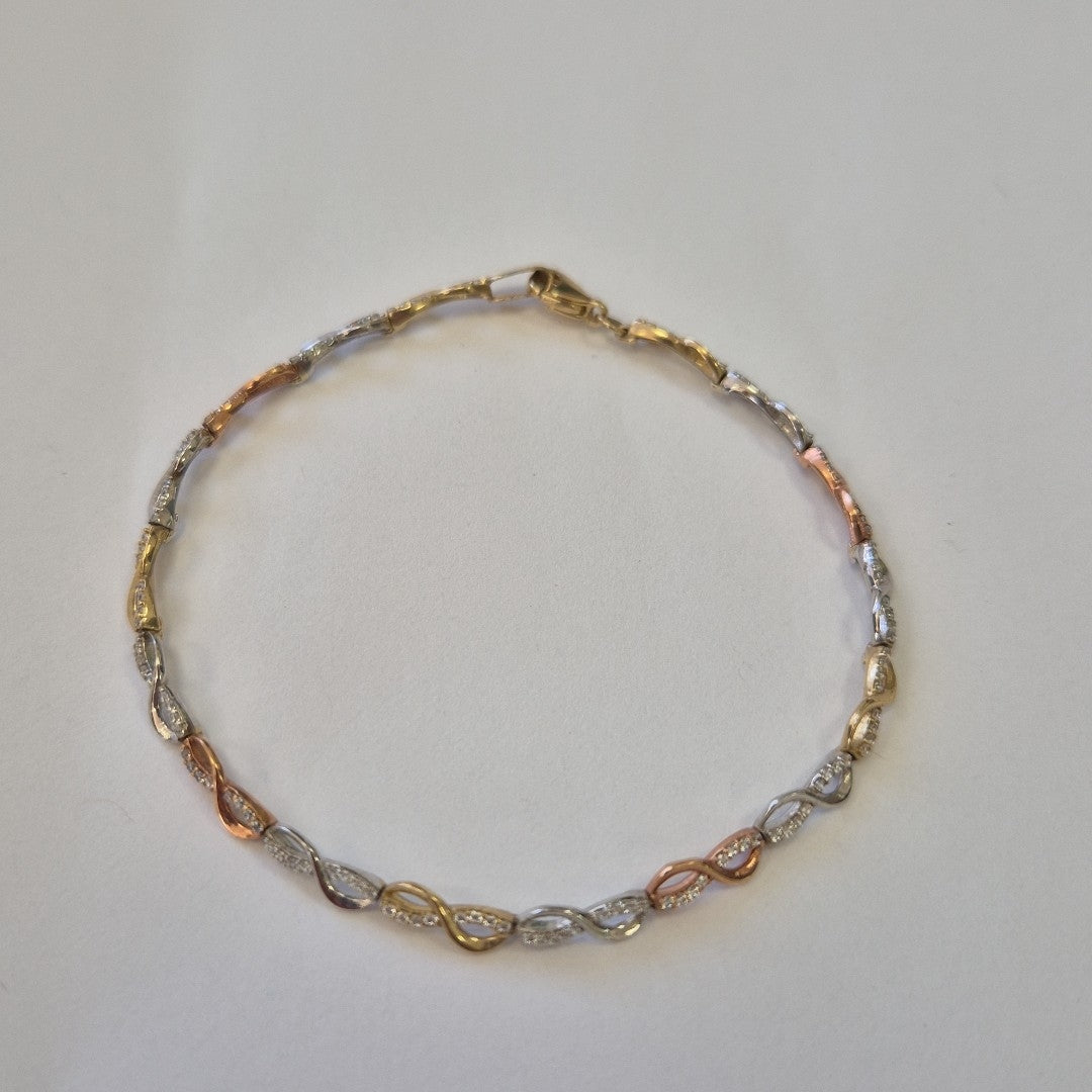 PULSERA ORO COMBINADO 10 K 4.7 GRMS (SEMINUEVO)