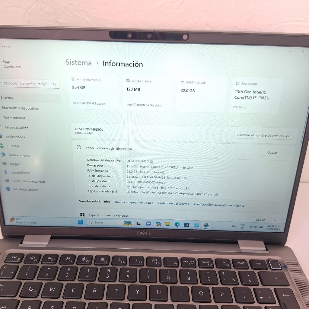 LAPTOP DELL LATITUDE 7440 (2024) 1 TB SSD 32 GB RAM (SEMINUEVO)