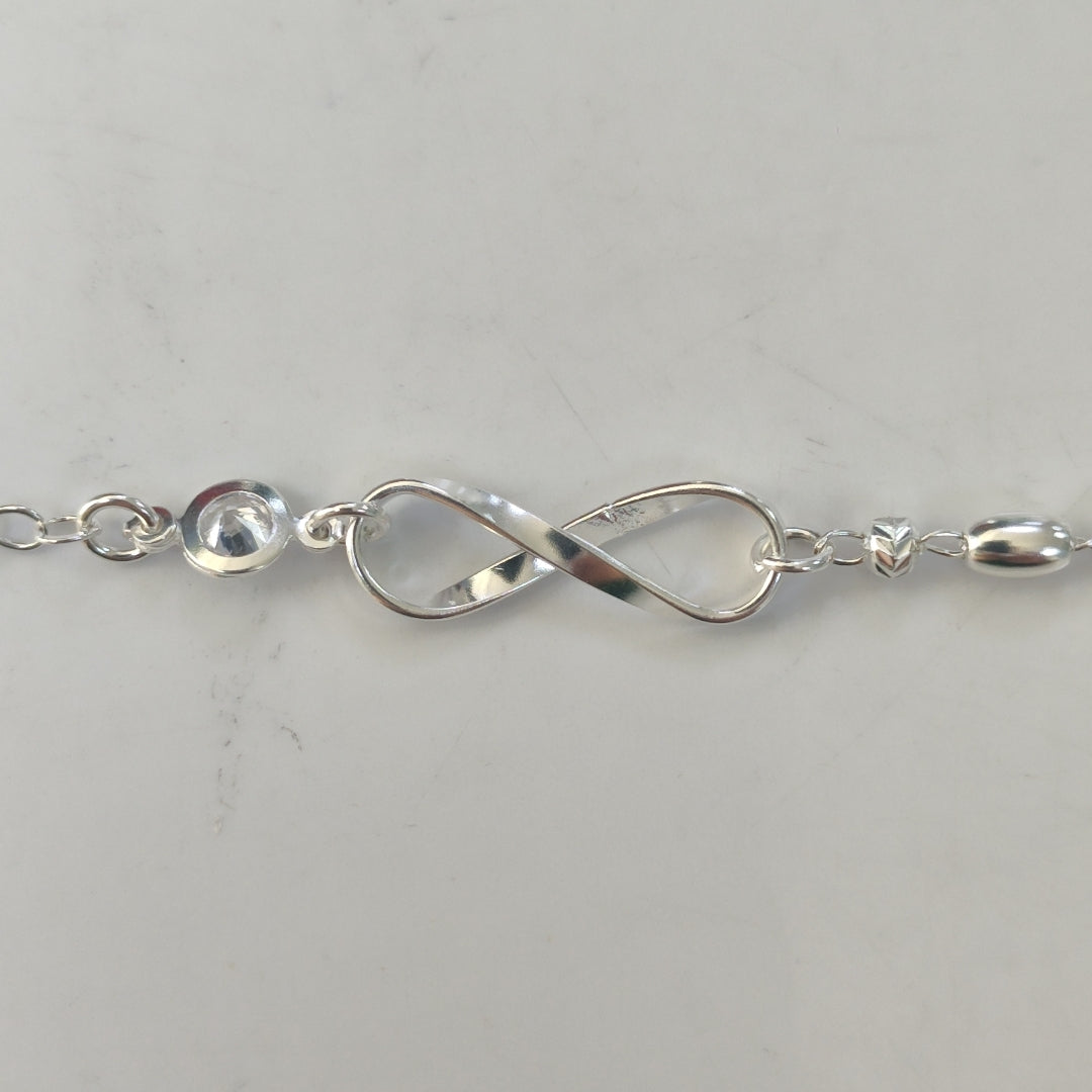 PULSERA TEJIDO ESPECIAL PLATA .925 18 CM 2.6 GR (NUEVO)