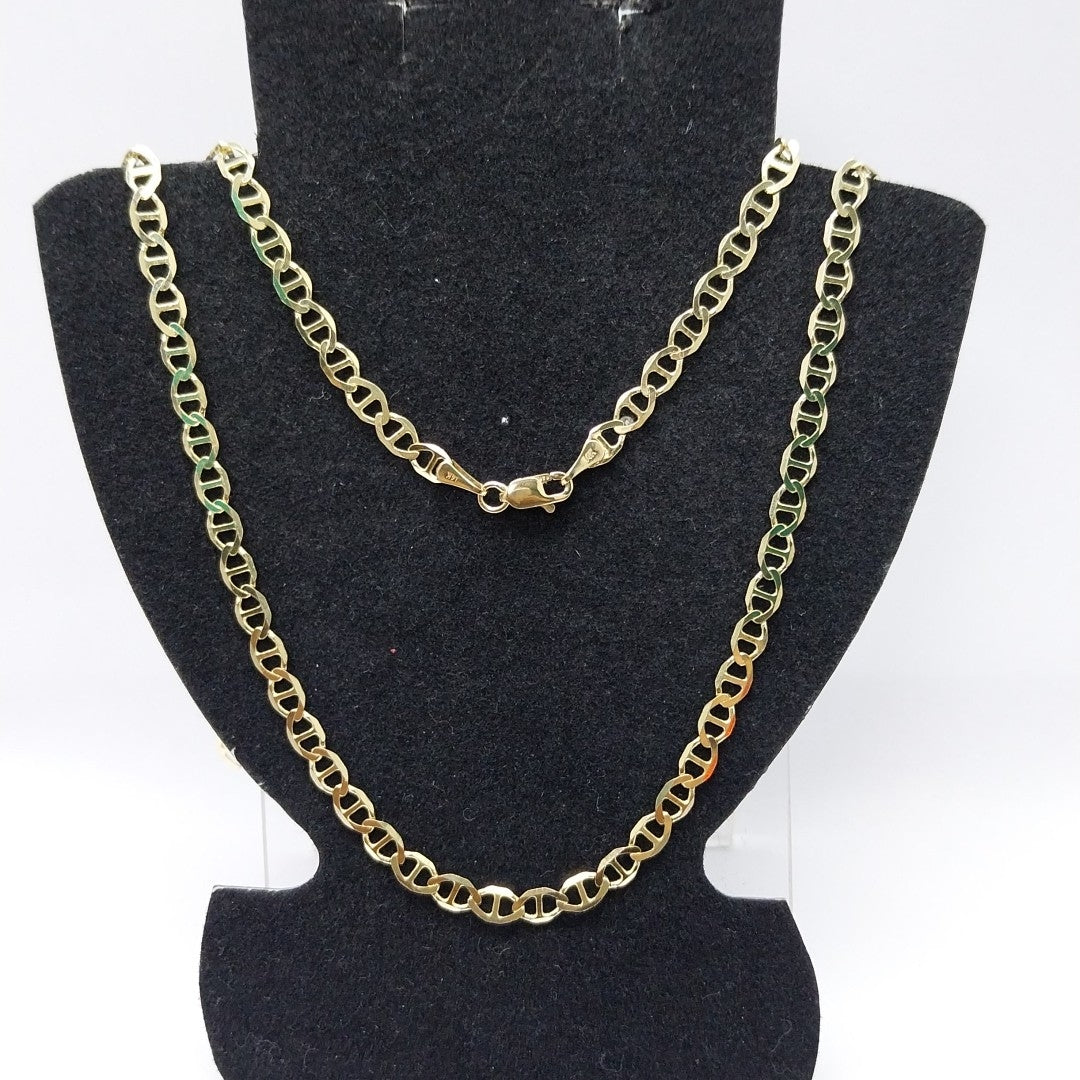 CADENAS TEJIDO MARINERA ORO 14K 55 CM 8 GR (NUEVO)