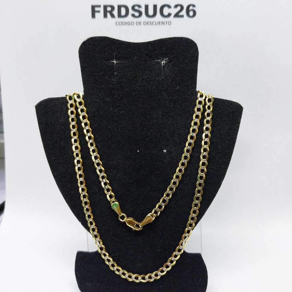 CADENAS BARBADA DIAMANTADA ORO 14K 60 CM 9.5 GR (NUEVO)