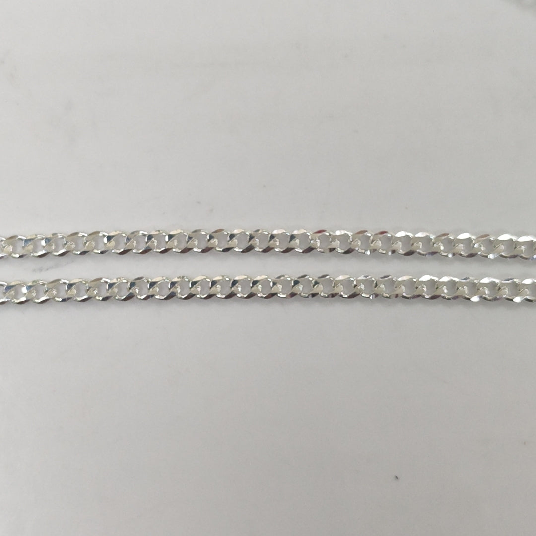 CADENA TEJIDO BARBADO PLATA .925 60 CM 5.6 GR (NUEVO)