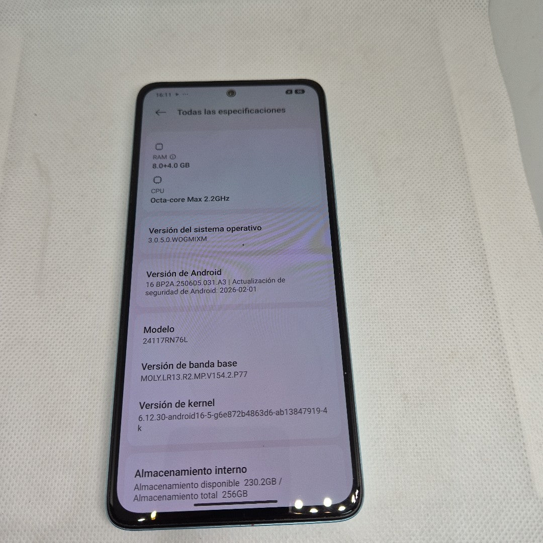 CELULAR XIAOMI REDMI NOTE 14 24117RN76L (2025) 256 GB 8 GB RAM (SEMINUEVO)