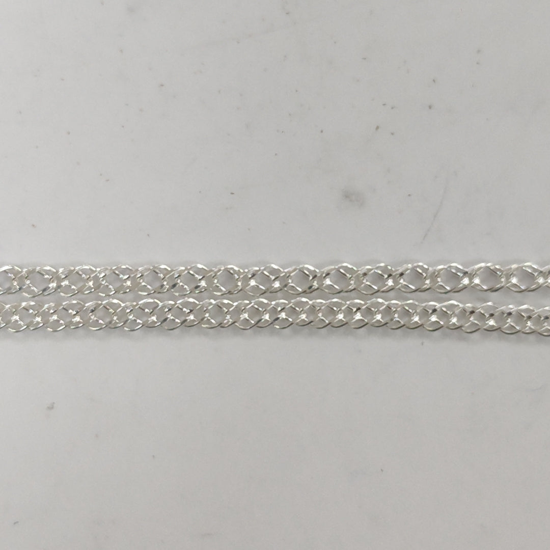 CADENA TEJIDO ESLABONES PLATA .925 55 CM 4.2 GR (NUEVO)