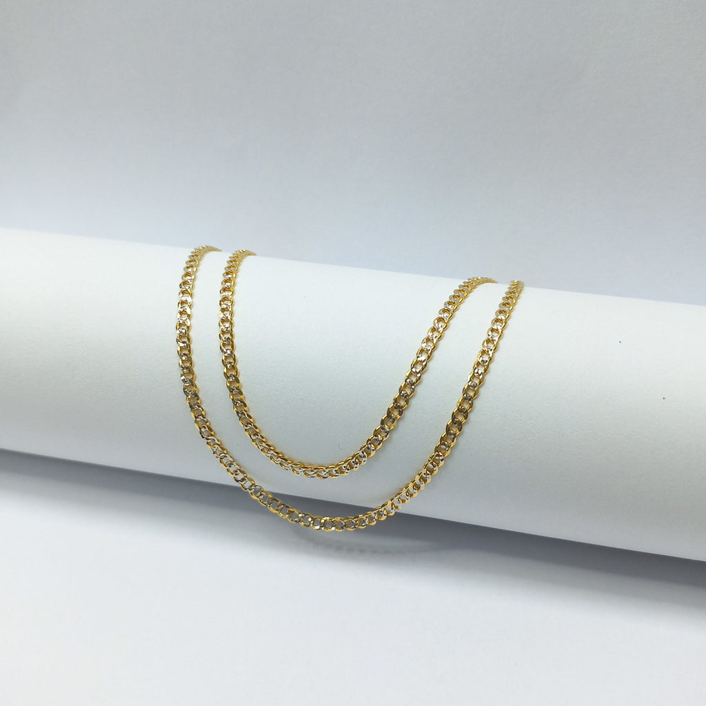 CADENAS BARBADA DIAMANTADA ORO 14K 55 CM 5.7 GR (NUEVO)