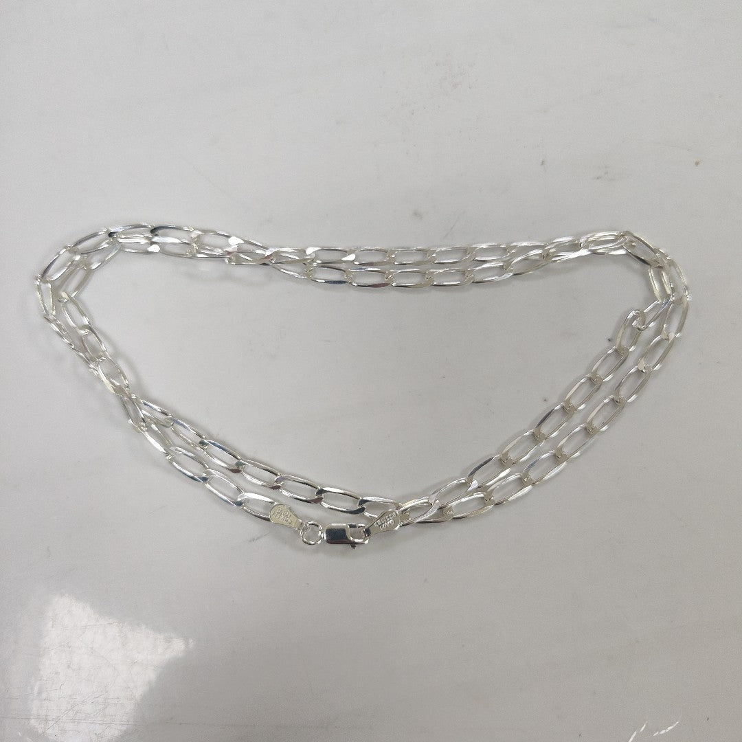 CADENA TEJIDO ESLABONES PLATA .925 60 CM 11.1 GR (NUEVO)