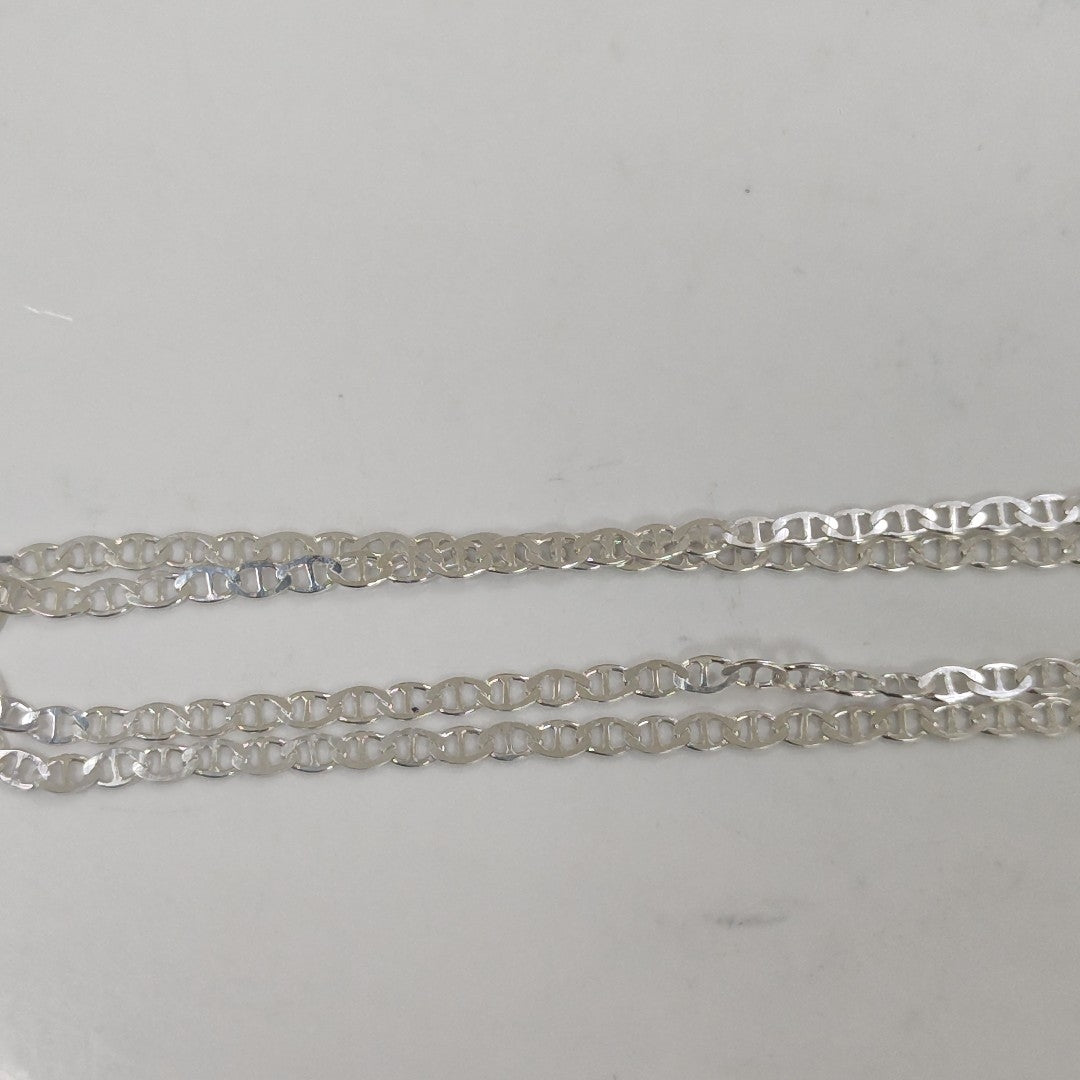 CADENA TEJIDO GUCHI PLATA .925 60 CM 4 GR (NUEVO)