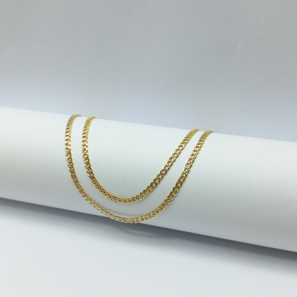 CADENAS BARBADA DIAMANTADA ORO 14K 60 CM 6.1 GR (NUEVO)