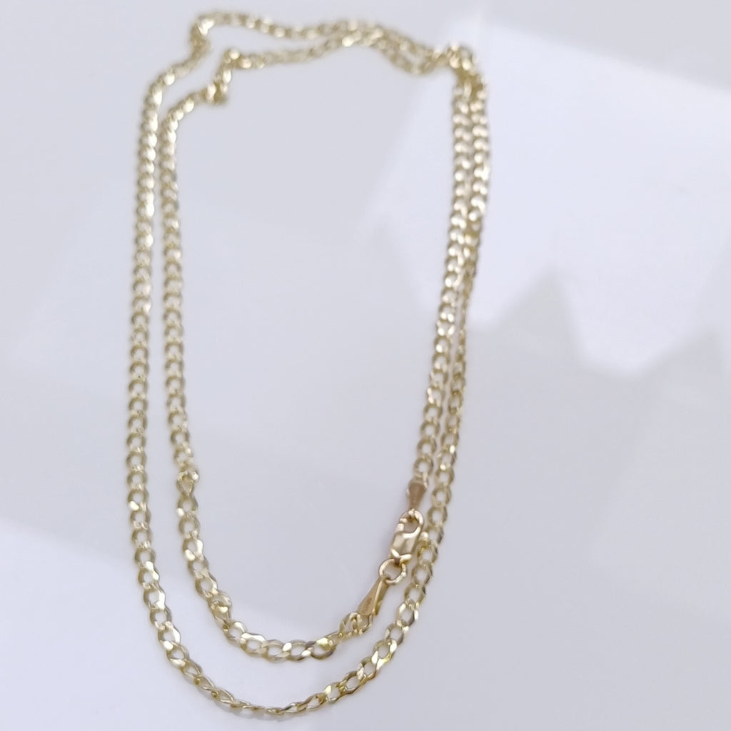 CADENAS TEJIDO BARBADA ORO 14K 60 CM 5.5 GR (NUEVO)
