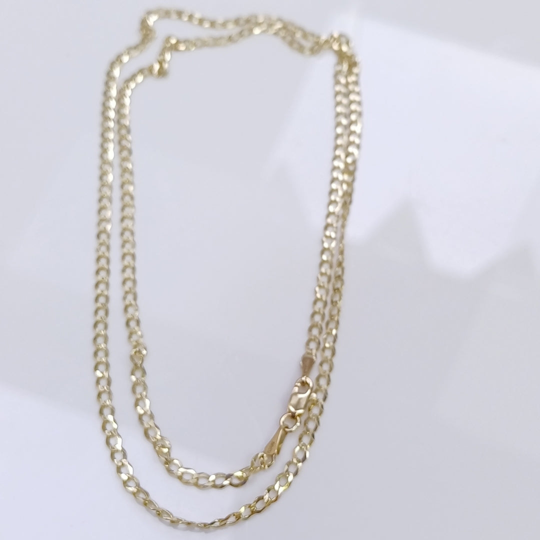 CADENAS TEJIDO BARBADA ORO 14K 60 CM 5.5 GR (NUEVO)