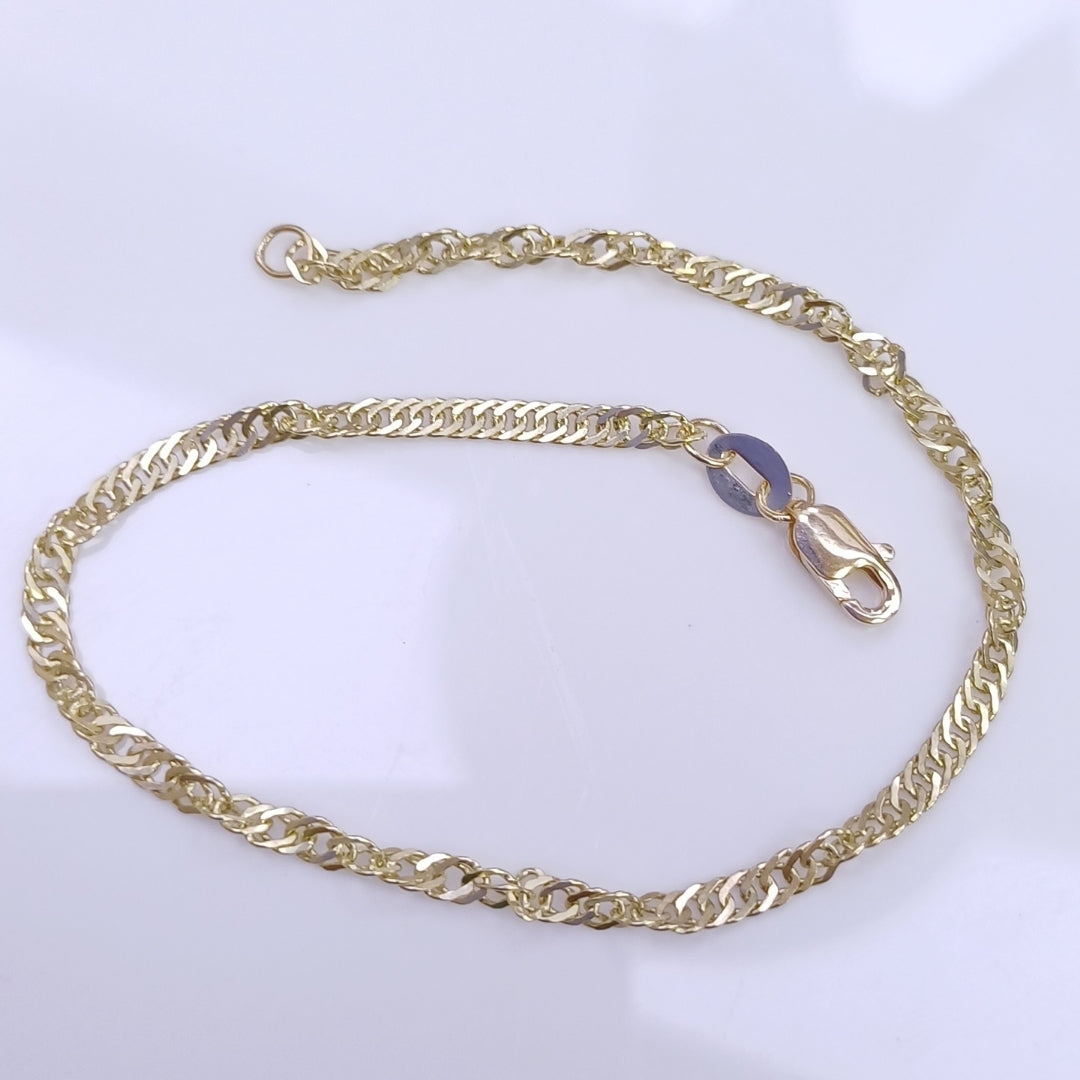 PULSERAS TEJIDO MEDIO TZL ORO 14K 18 CM 1.9 GR (NUEVO)