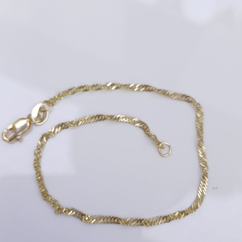 PULSERAS TEJIDO MEDIO TZL ORO 14K 18 CM 1.3 GR (NUEVO)