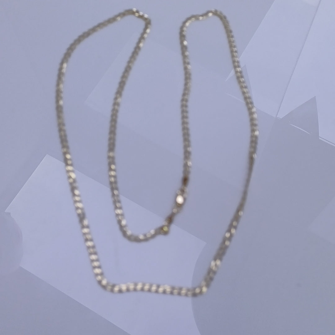 CADENAS TEJIDO BARBADA ORO 14K 60 CM 5.3 GR (NUEVO)