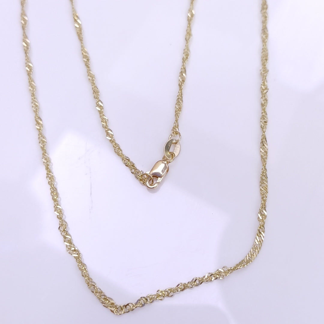 CADENAS TEJIDO MEDIO TZL ORO 14K 55 CM 3.1 GR (NUEVO)