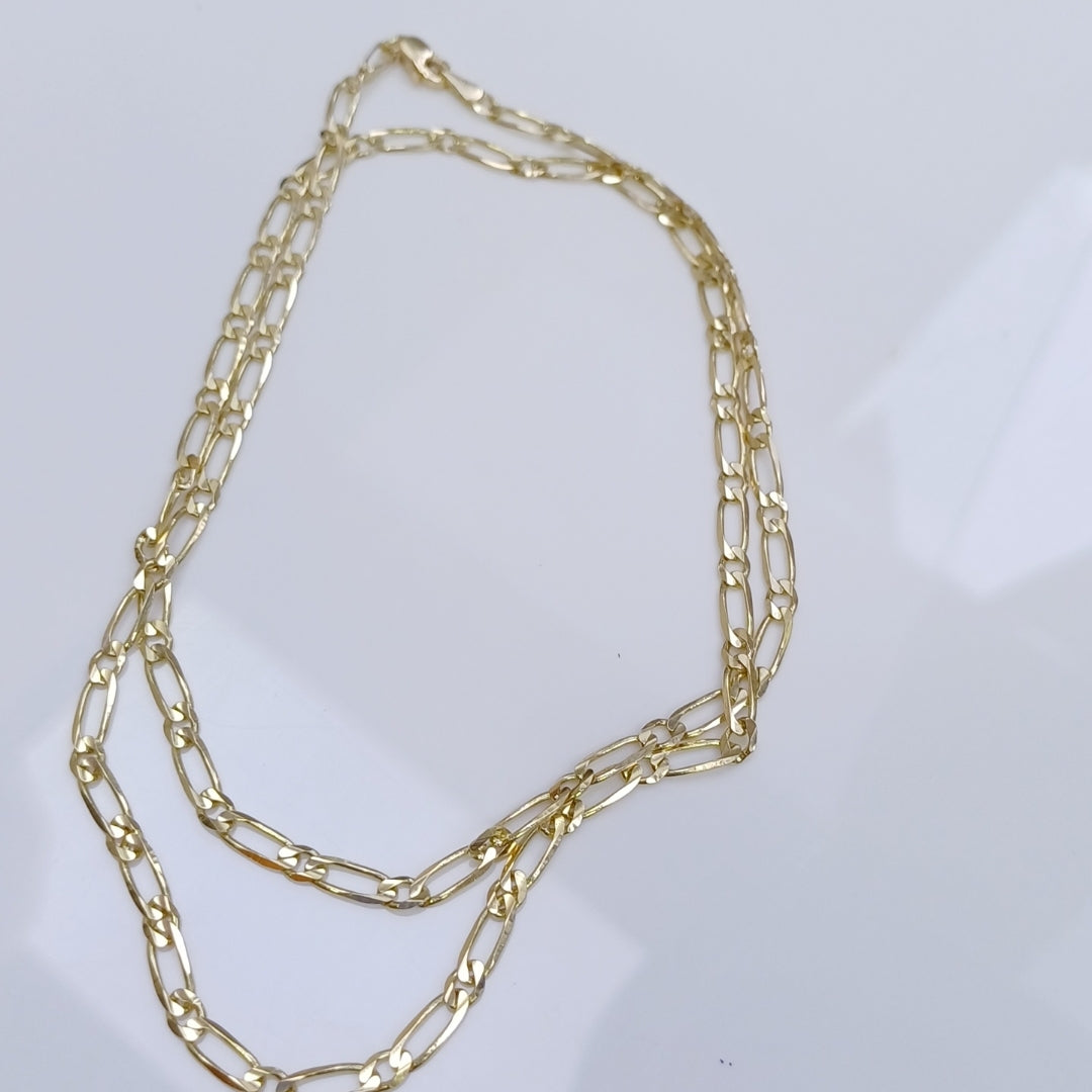 CADENAS TEJIDO ESLABONES ORO 14K 55 CM 7.4 GR (NUEVO)