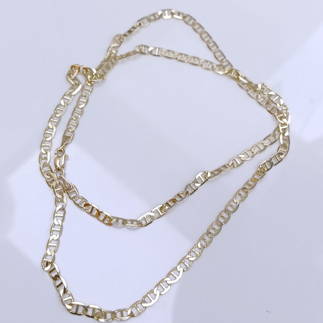 CADENAS TEJIDO MARINERA ORO 14K 55 CM 7.8 GR (NUEVO)