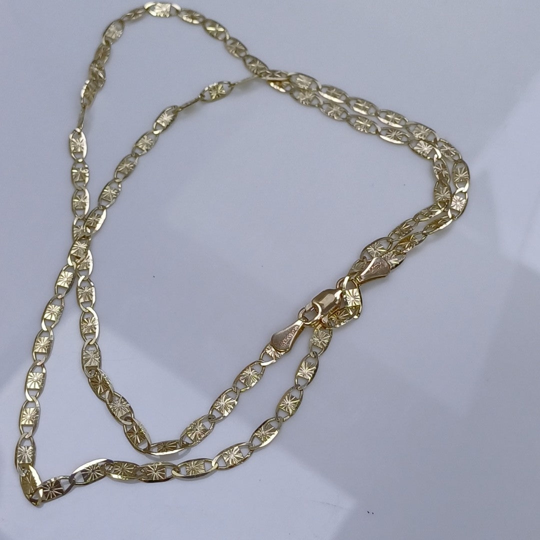 CADENAS TEJIDO GUCHI ORO 14K 55 CM 7.1 GR (NUEVO)