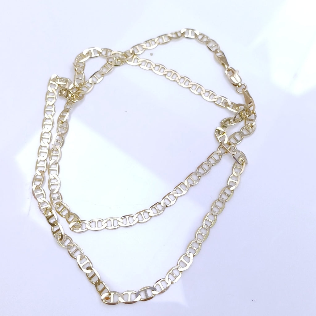 CADENAS TEJIDO MARINERA ORO 14K 50 CM 7.6 GR (NUEVO)