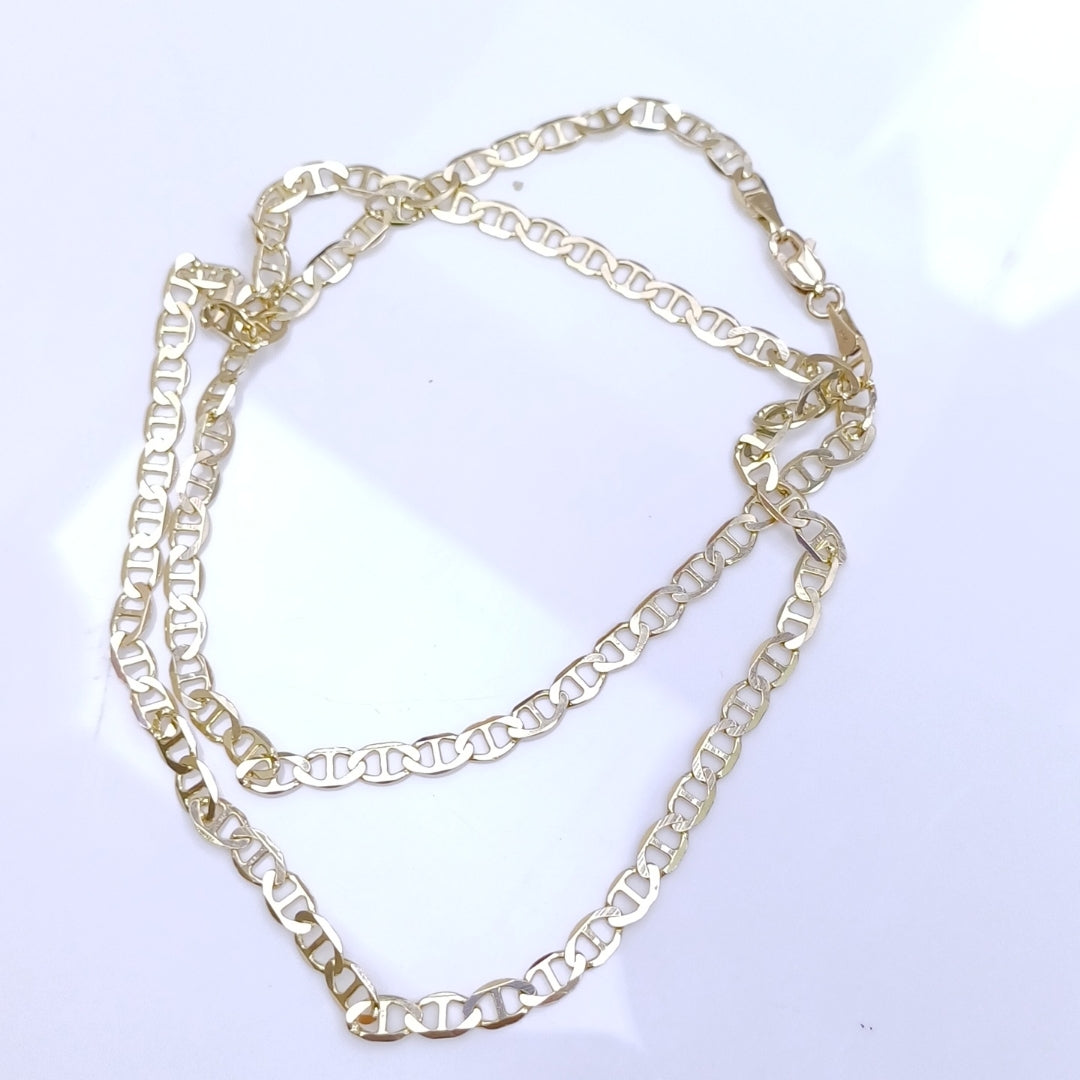 CADENAS TEJIDO MARINERA ORO 14K 50 CM 7.6 GR (NUEVO)