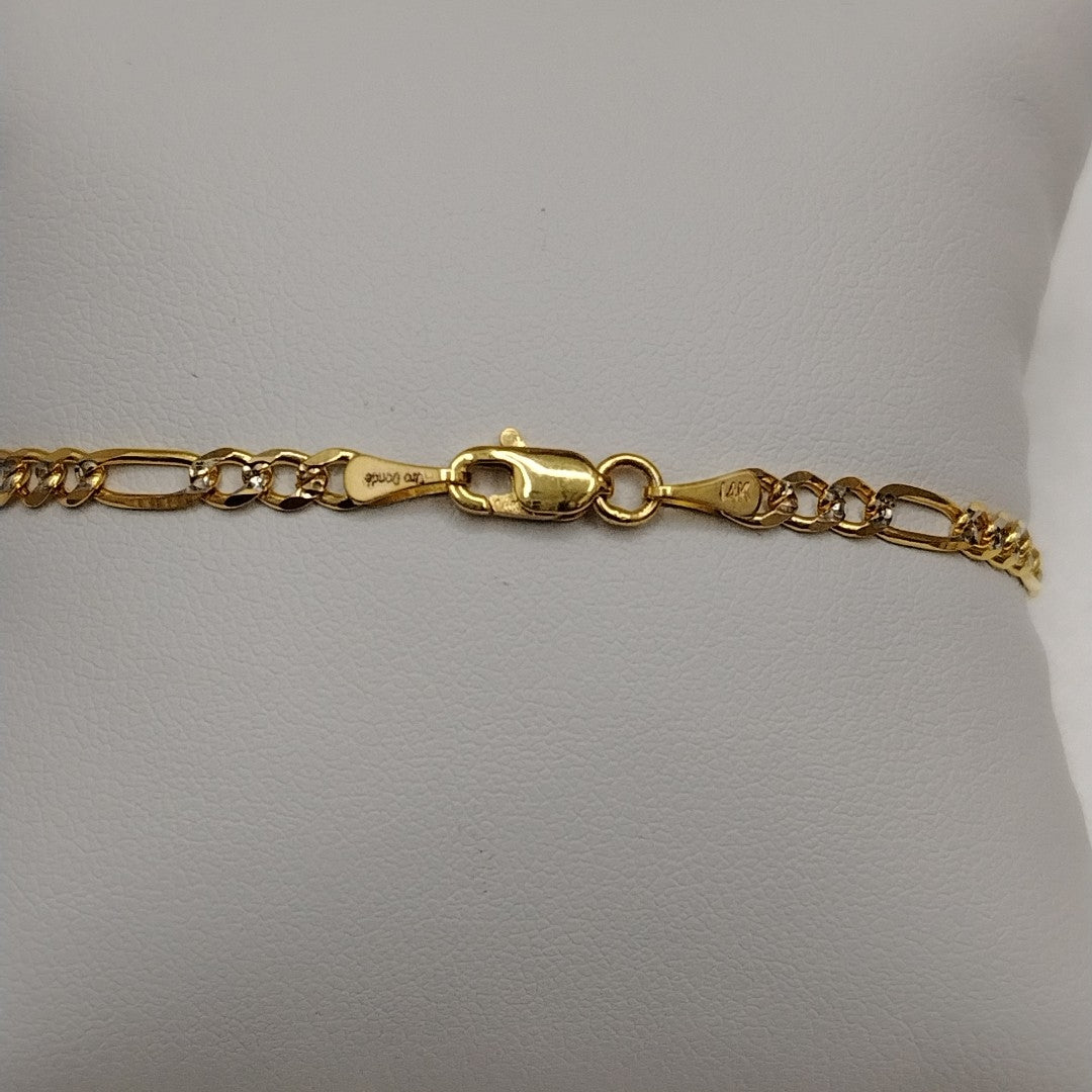 PULSERAS 3X1 DIAMANTADA ORO 14K 18 CM 3 GR (NUEVO)