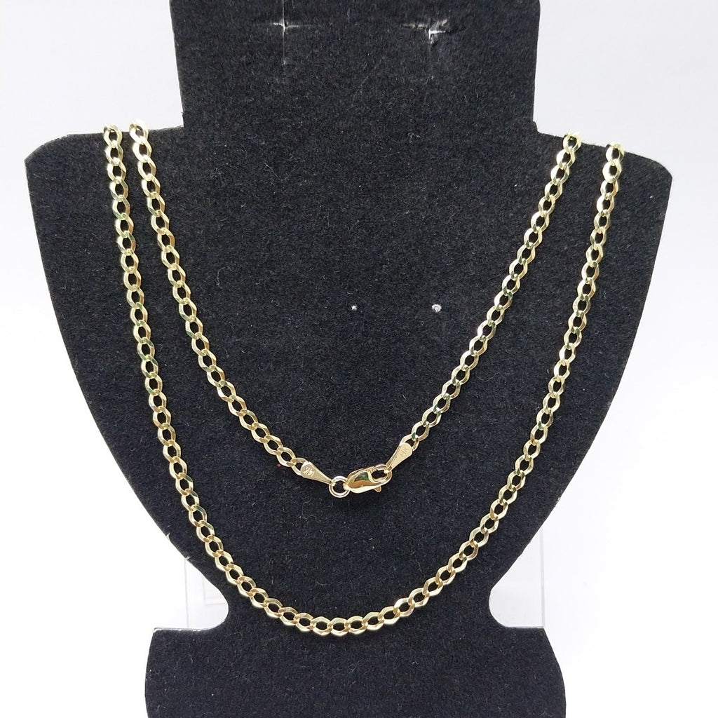CADENAS TEJIDO BARBADA ORO 14K 60 CM 5.4 GR (NUEVO)