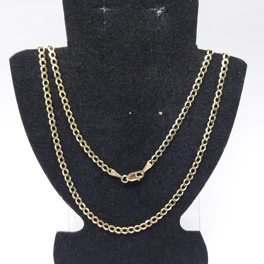 CADENAS TEJIDO BARBADA ORO 14K 60 CM 5.4 GR (NUEVO)