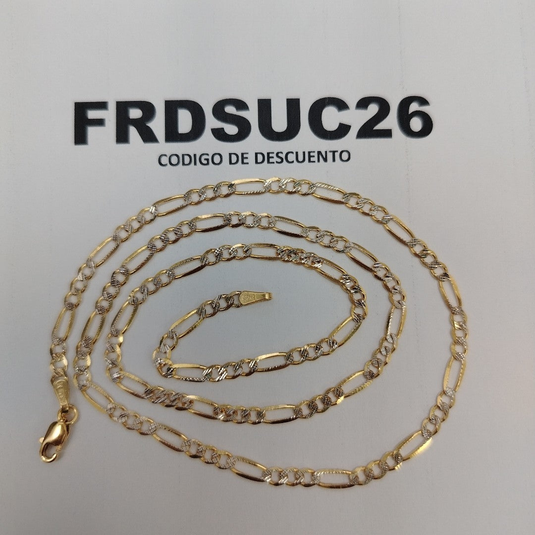 CADENAS TEJIDO 3X1 DIAMANTADO ORO 10K 50 CM 5.8 GR (NUEVO)