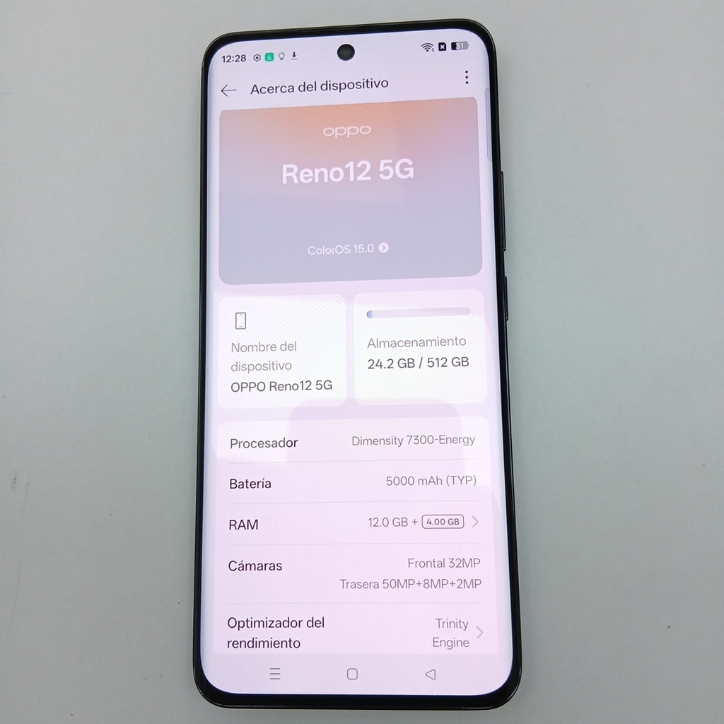 CELULAR OPPO   RENO12 5G CPH2625 (2024) 512 GB 12 GB RAM (SEMINUEVO)